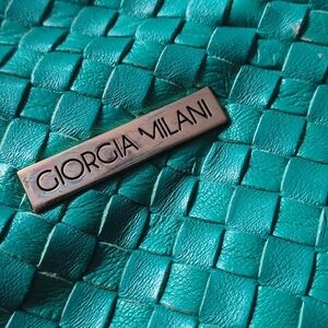 Teal Woven Leather Bag